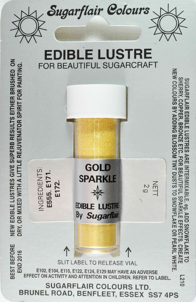 Sugarflair Edible Lustre Colour Gold Sparkle image 0